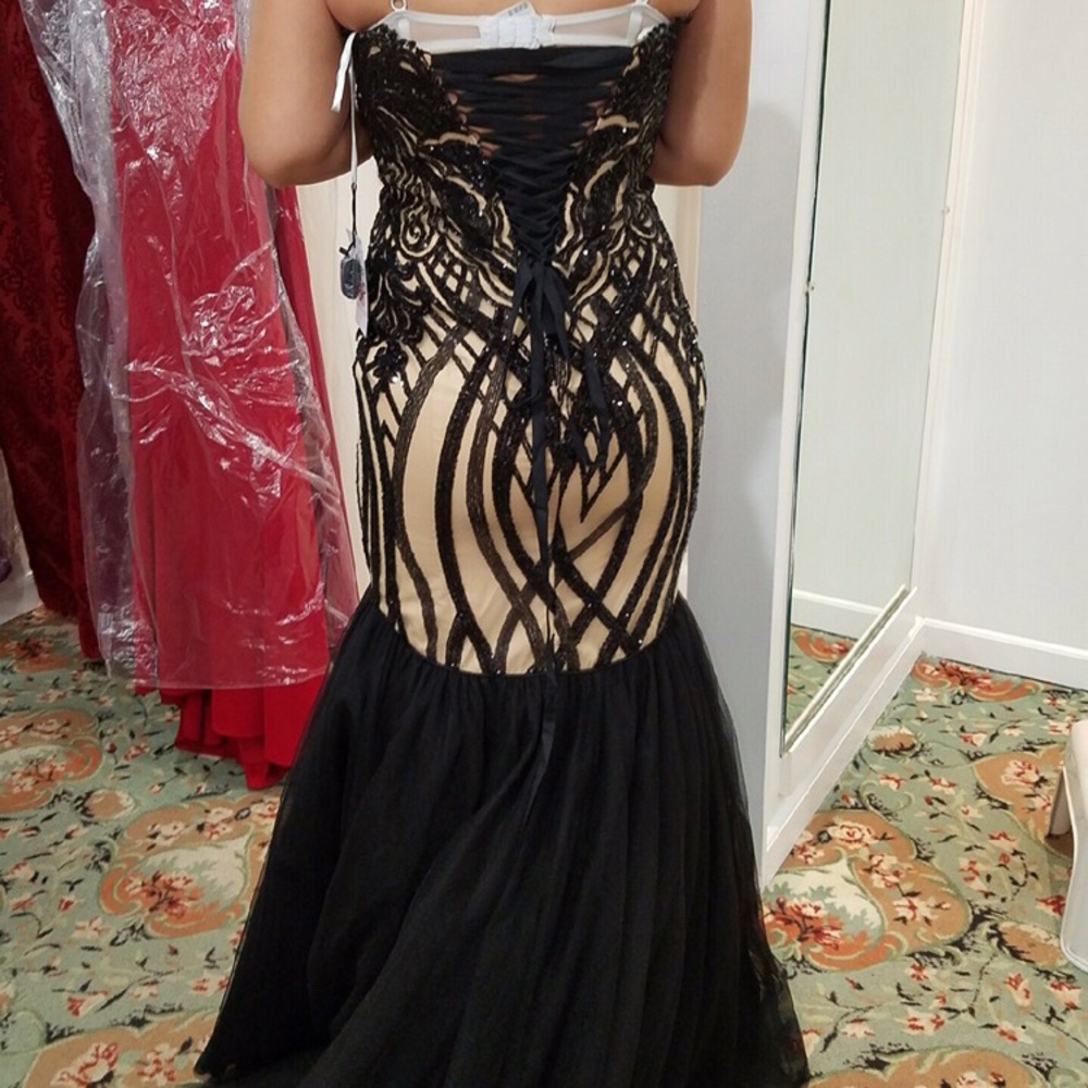 Black and Gold Prom Dress